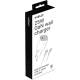 Celly USB-laddare GaN 1 x USB-C PD 25W + USB-C-kabel