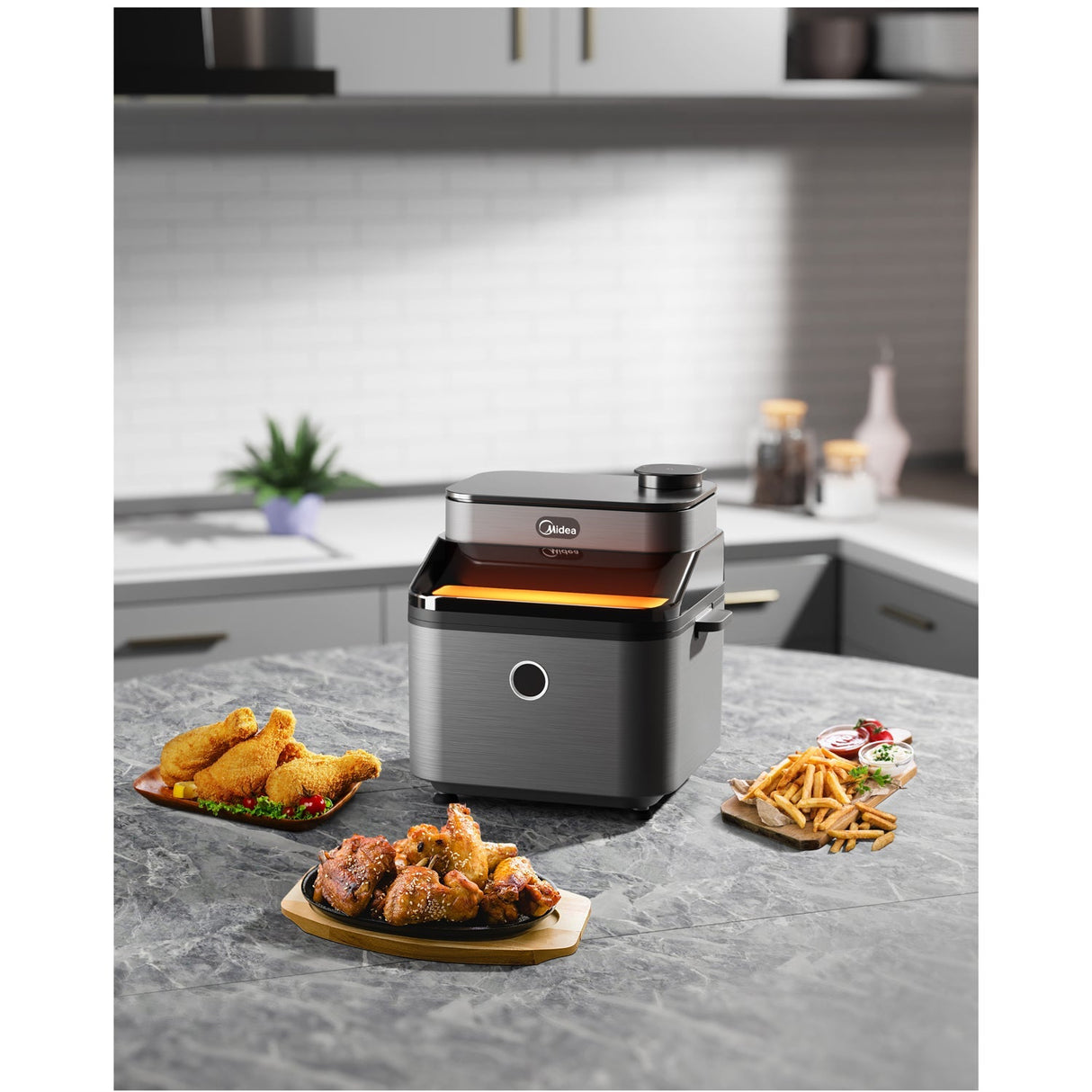 Midea Airfryer Med Juicylock Och Fönster 7 Liter