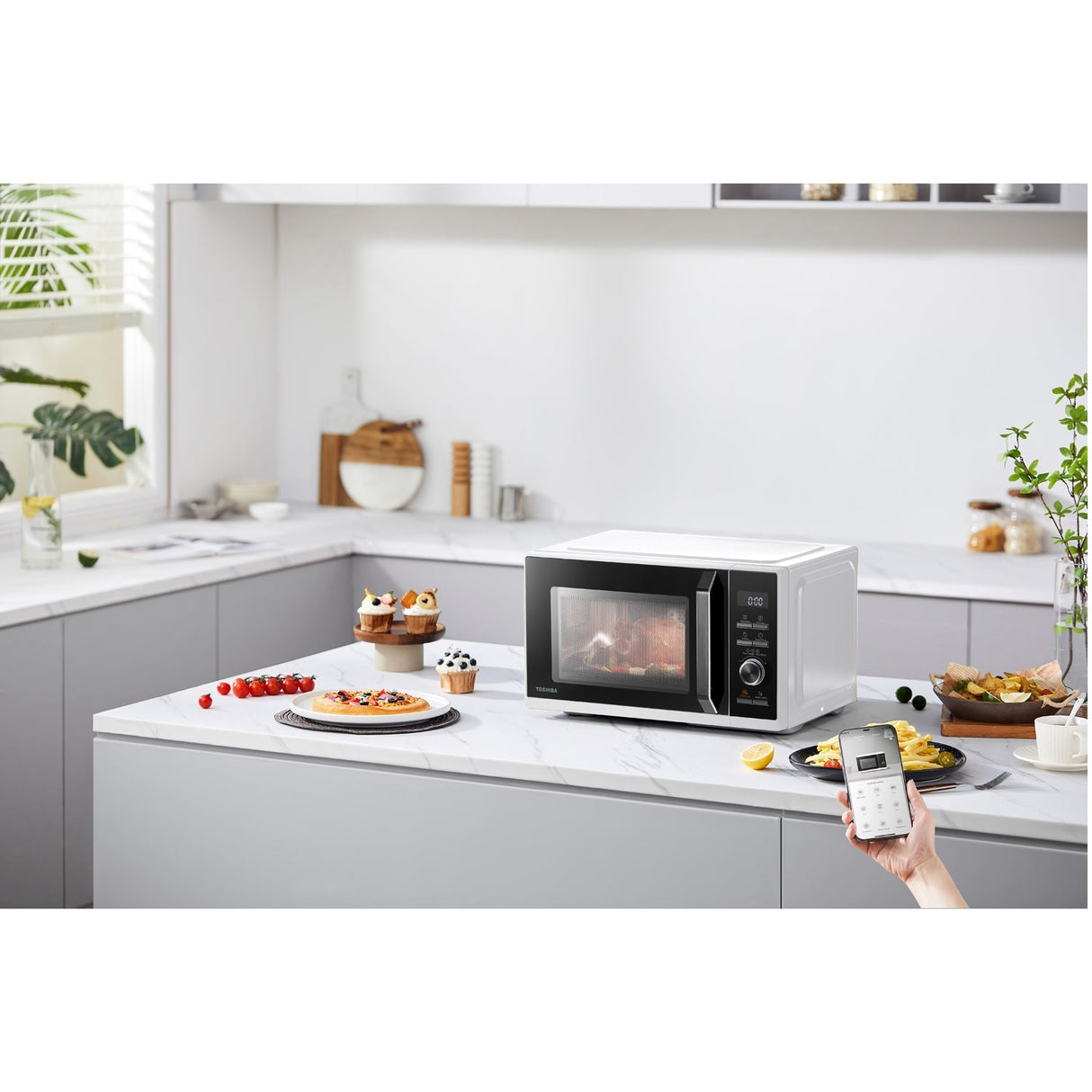 Toshiba Mikrovågsugn 23L, 3 I 1 Grill/Airfryer 900/1000/1700W