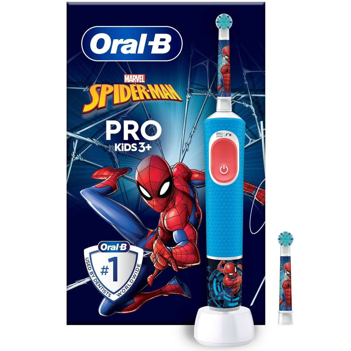 Oral B Eltandborste Vitality Pro Kids Spiderman + Extra Refill