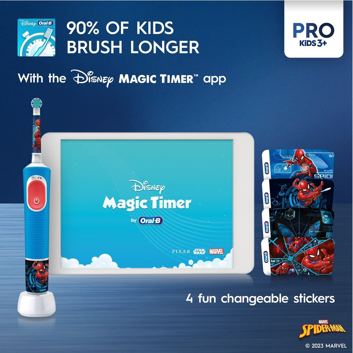 Oral B Eltandborste Vitality Pro Kids Spiderman + Extra Refill