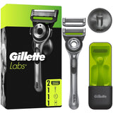 Gillette Rakhyvel Labs + 2St Rakblad, Magnetiskt Ställ & Resefodral