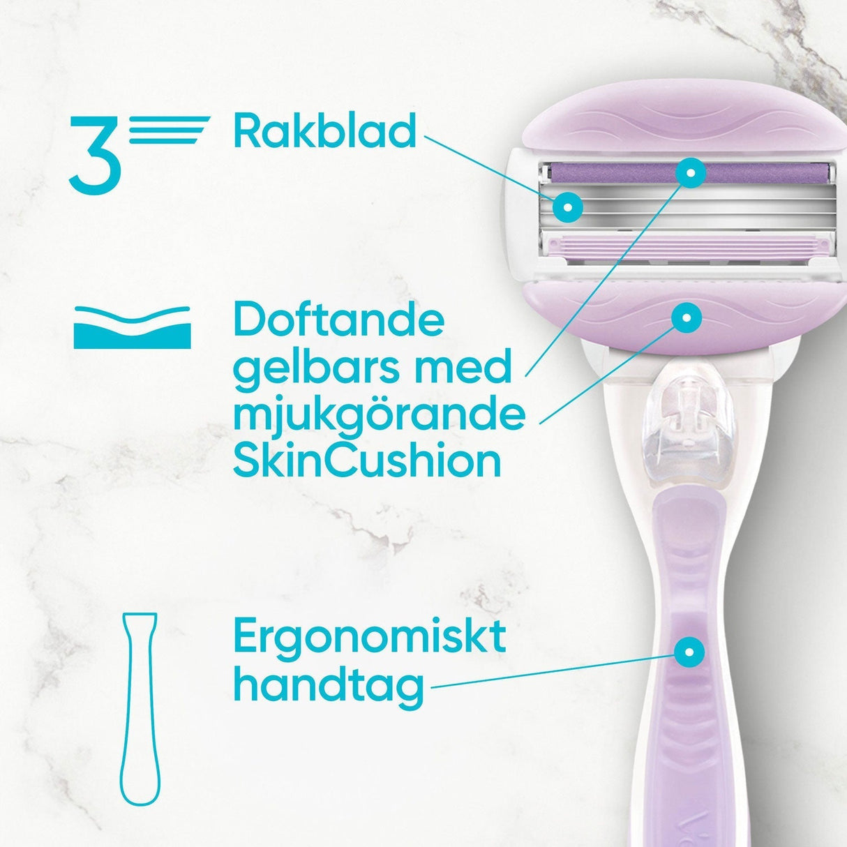 Gillette Rakblad Comfortglide Breeze 8St