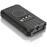 Denver PowerBank 20.000 mAh Solcell 4st kablar + trådlös laddning Svart