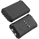 Denver PowerBank 20.000 mAh Solcell 4st kablar + trådlös laddning Svart