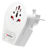 SKROSS Reseadapter Världen till Europa USB-A/USB-C 20W Jordad