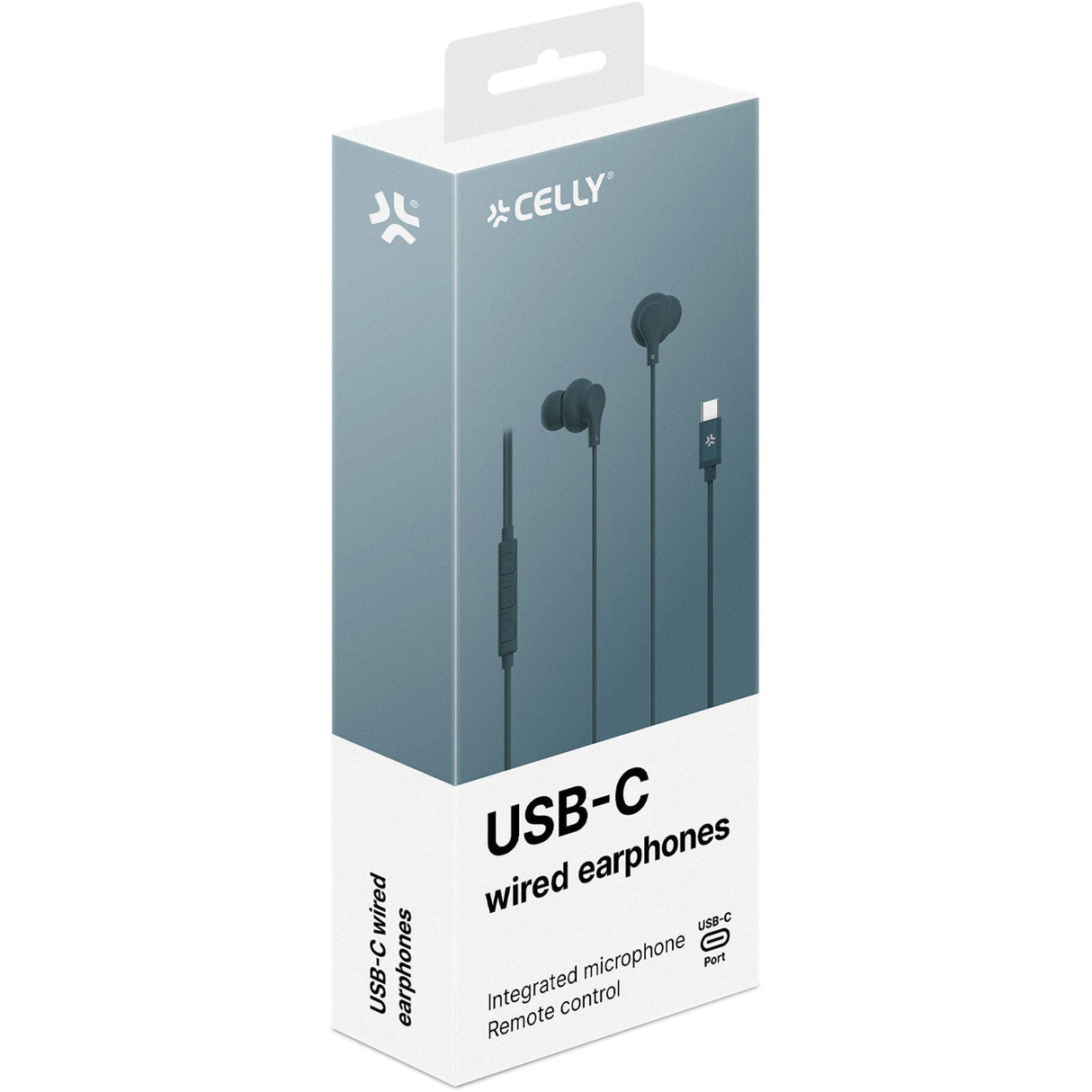 Celly Hörlurar In-Ear Kabel USB-C UP1600 Blågrön