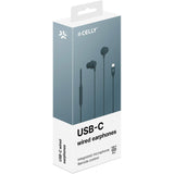 Celly Hörlurar In-Ear Kabel USB-C UP1600 Blågrön