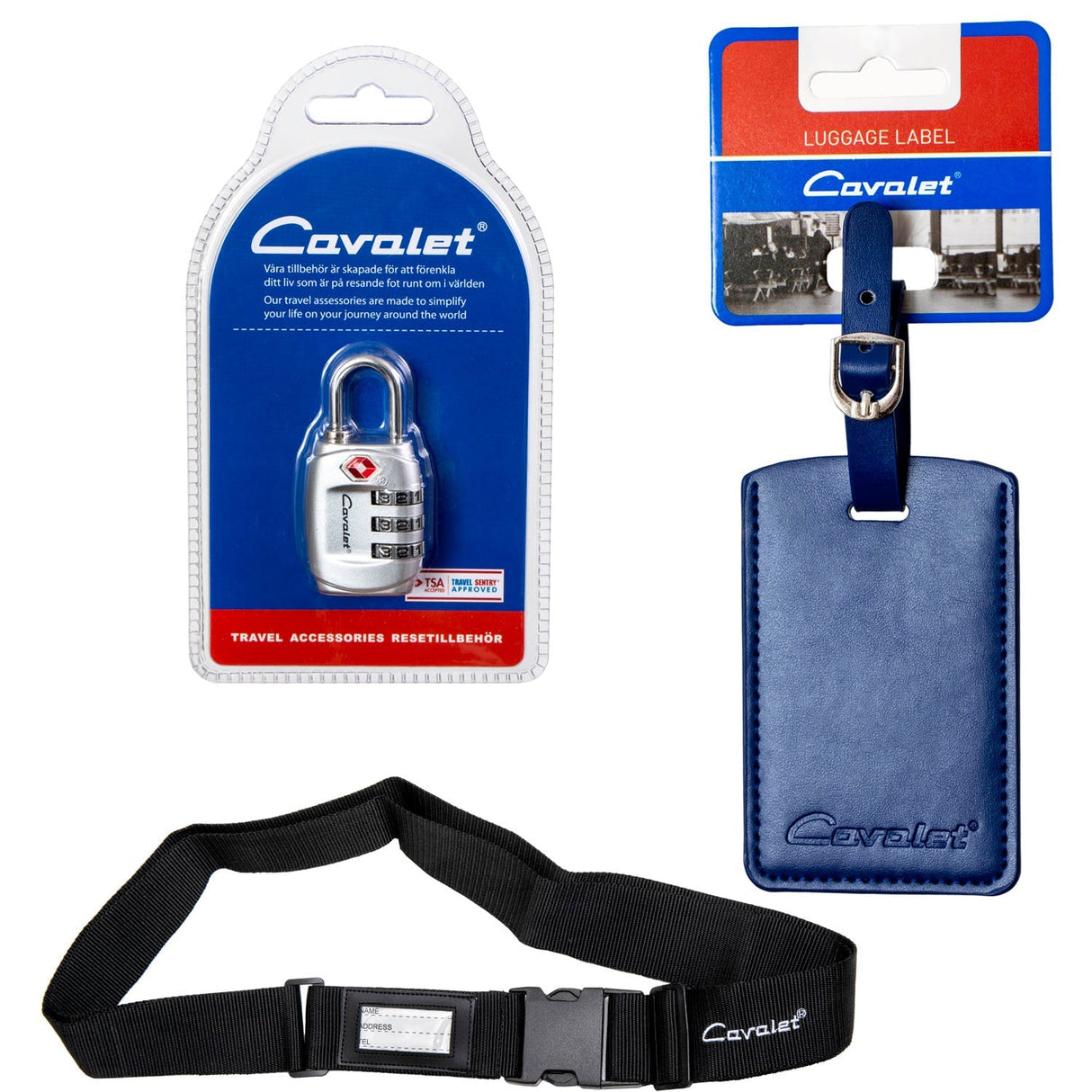 Cavalet Resekit 13 (TSA Lås, Bagagerem, Bagagetag Blå)