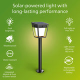 Philips Nissa Piedestal Solcell Led 250/20Lm Svart