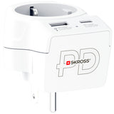 Skross Reseadapter Europa Till Usa M.Fl. Usb-A/Usb-C 20W Pd Jordad