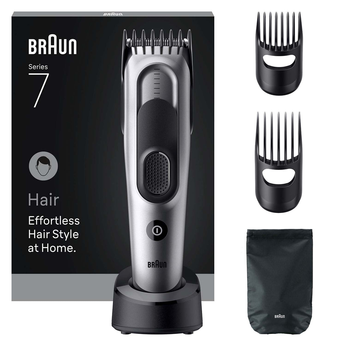 Braun Hårklippare Series 7 +5 Stylingverktyg HC 7590 Black / Spc Grey