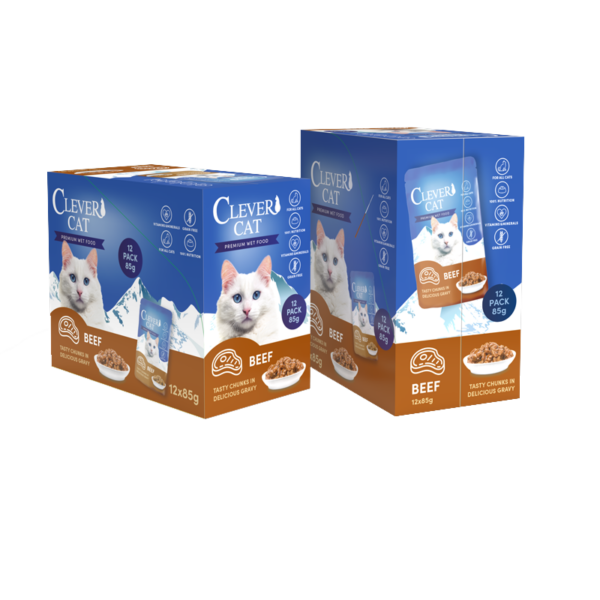 Clever Cat Pouches 12-pack Beef