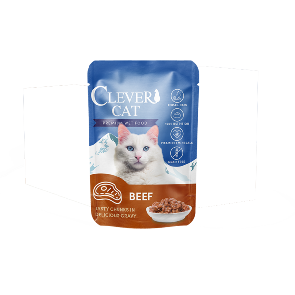 Clever Cat Pouches 12-pack Beef