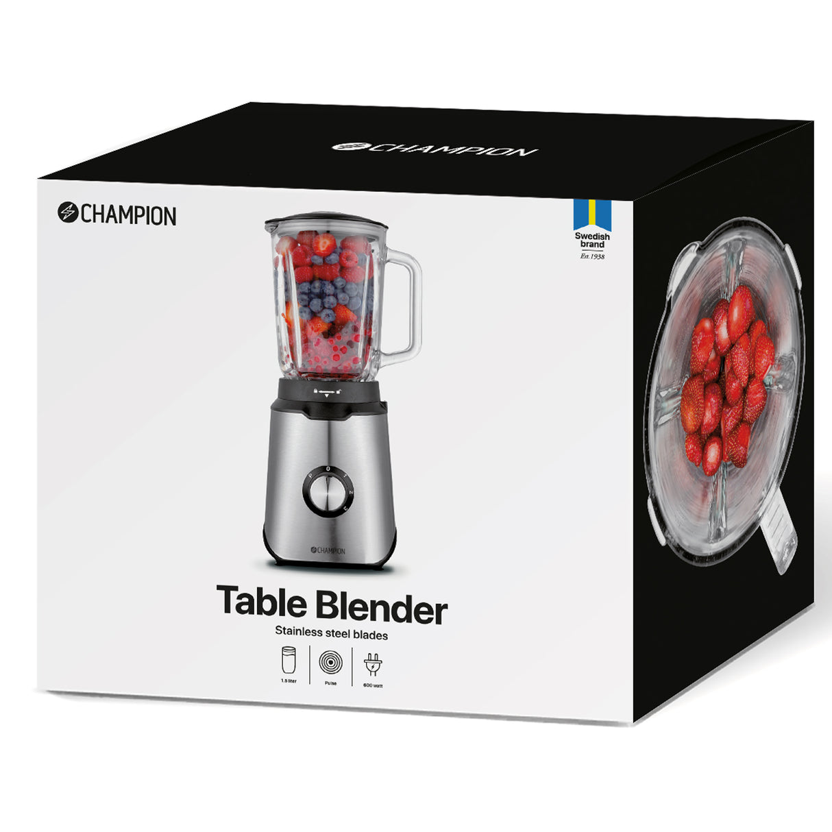 Champion Blender 1,5L 600W Glaskanna BL310 Rostfri