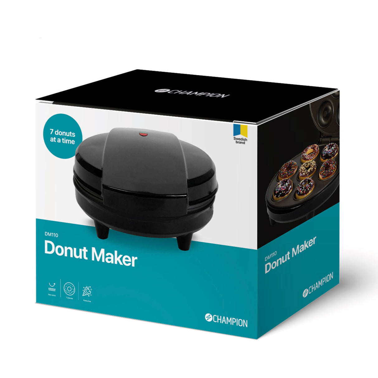 Champion Donut Maker 7 Munkar 700W DM110 - Svart