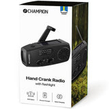 Champion Vevradio Med Ficklampa Och Solcell Svart