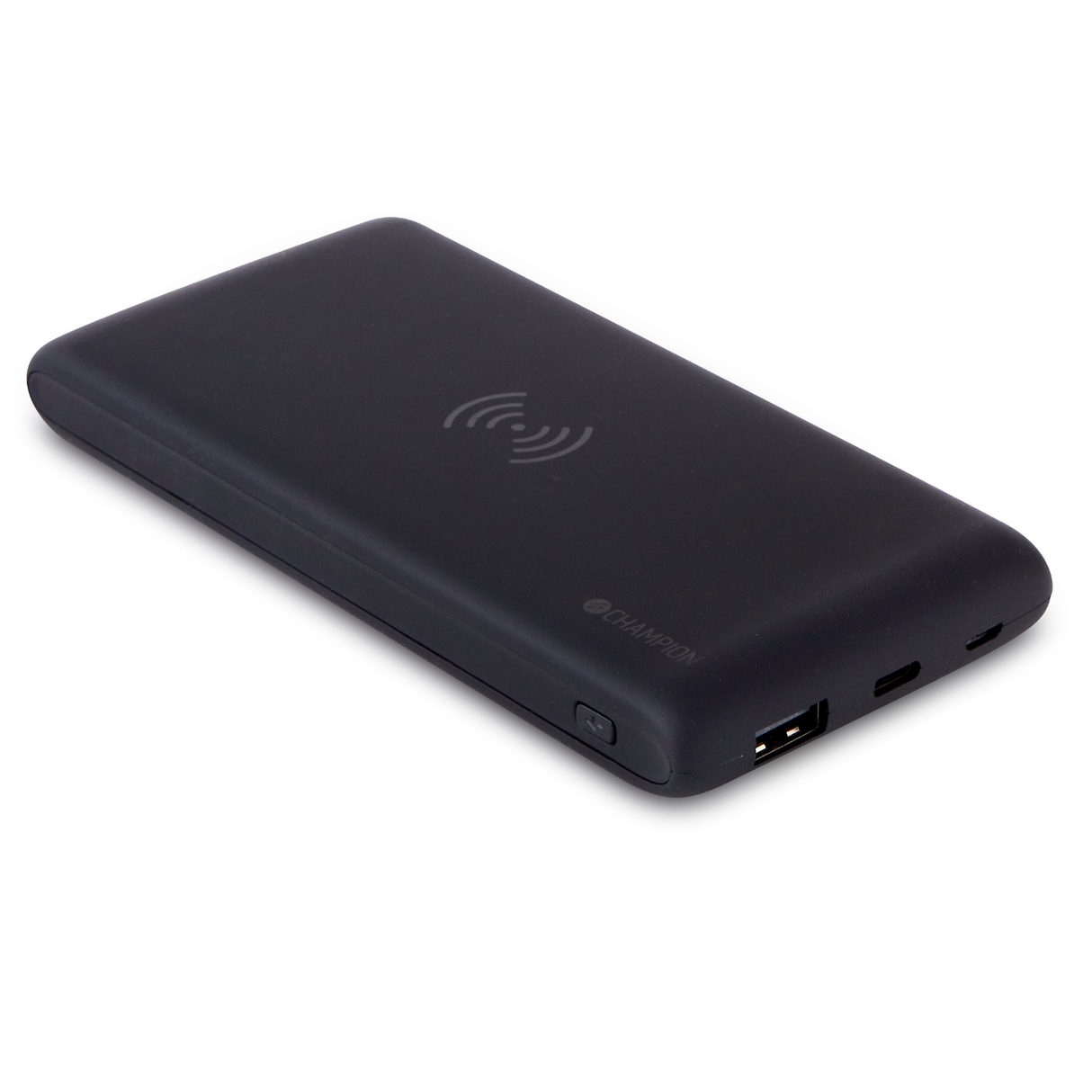 Champion PowerBank 10.000 mAh 12W + Wireless Charging - Svart
