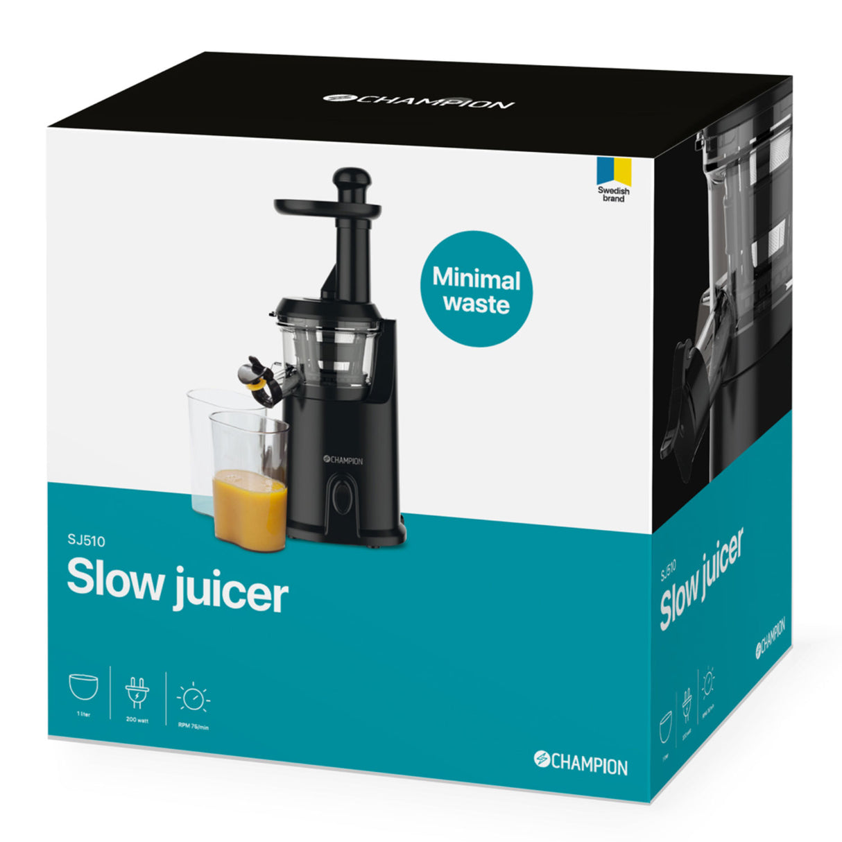 Champion Slowjuicer 1L 200W SJ510 - Svart