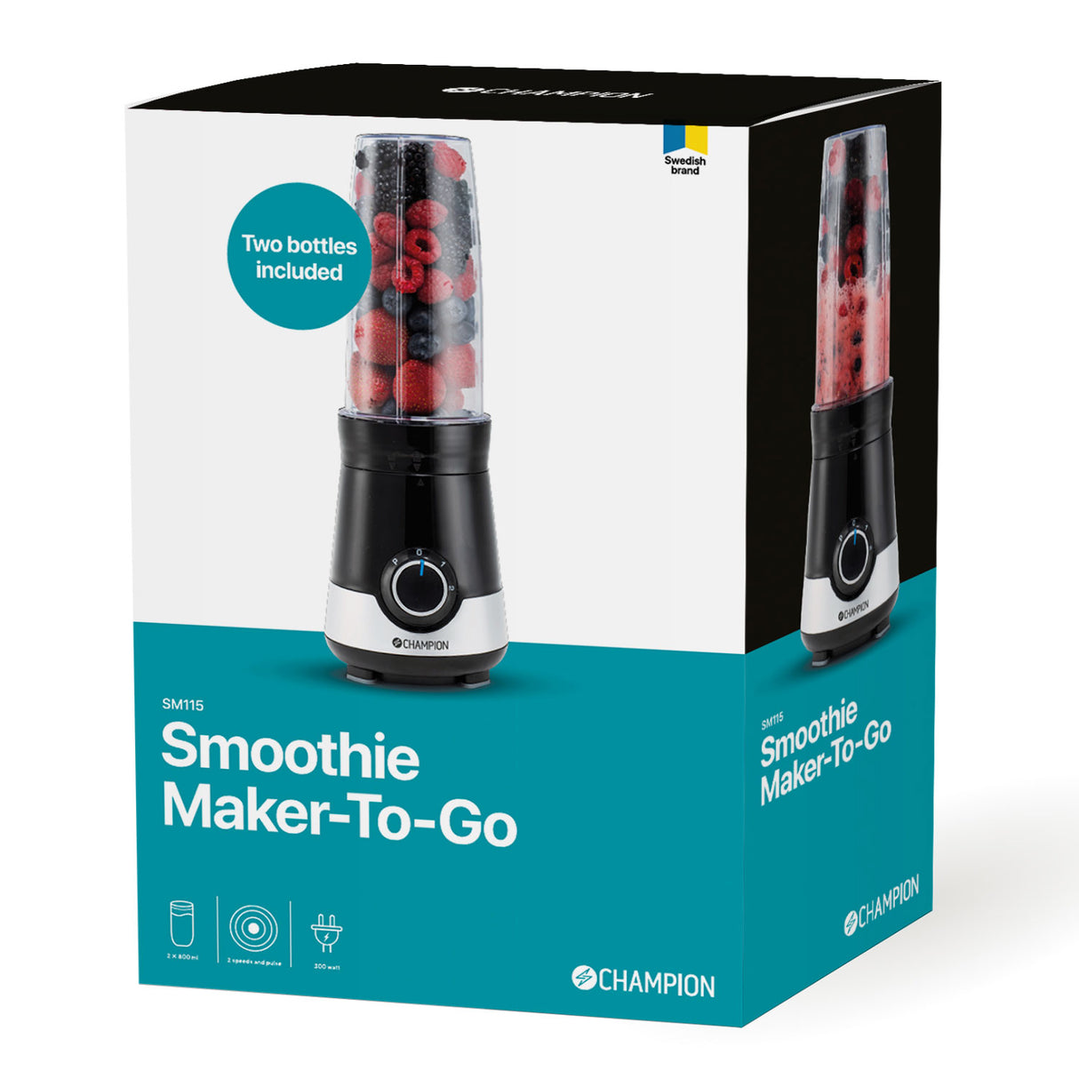 Champion Smoothie Maker Power 300W SM115 /Vit - Svart