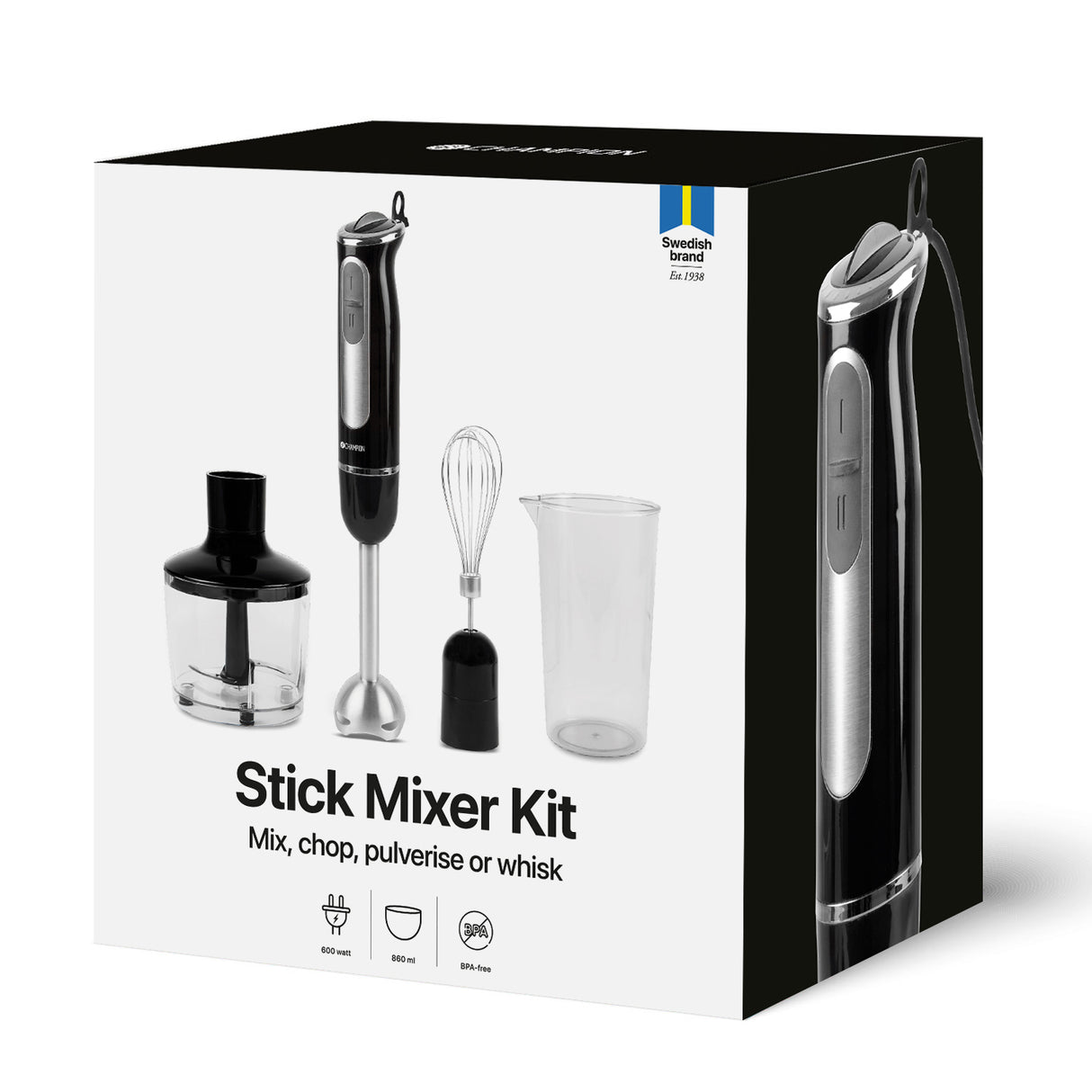 Champion Stavmixer MultiKit 600W STM200 Rostfri/ - Svart