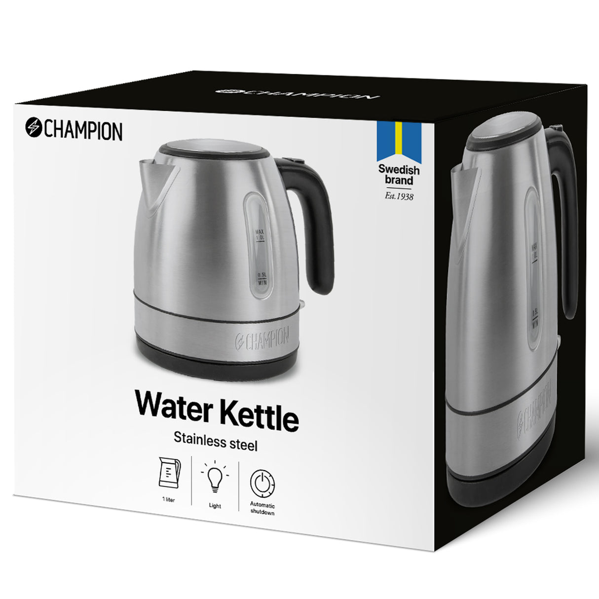 Champion Vattenkokare 1,0L VK050 Rostfri