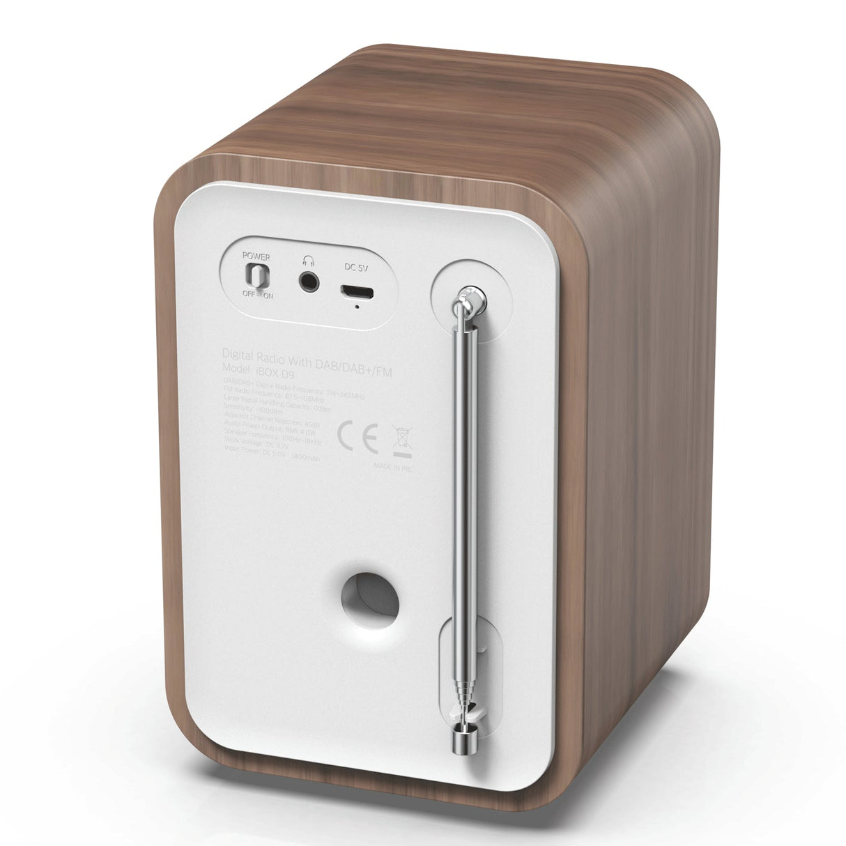 Denver Radio DAB+/FM Bluetooth Trä/grå DAB-48W Vit