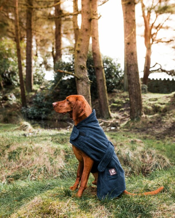 Danish Design Dog Bath Robe Navy 40 cm