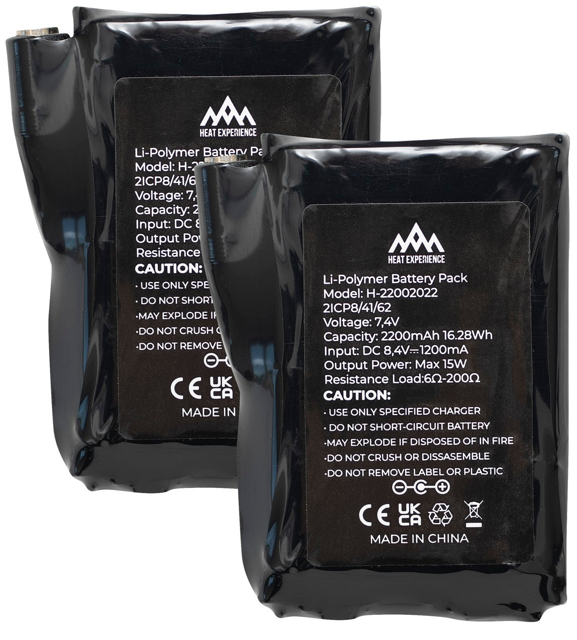 Heat Experience Heated Glove Battery 2pk 2200mAh, 7.4V