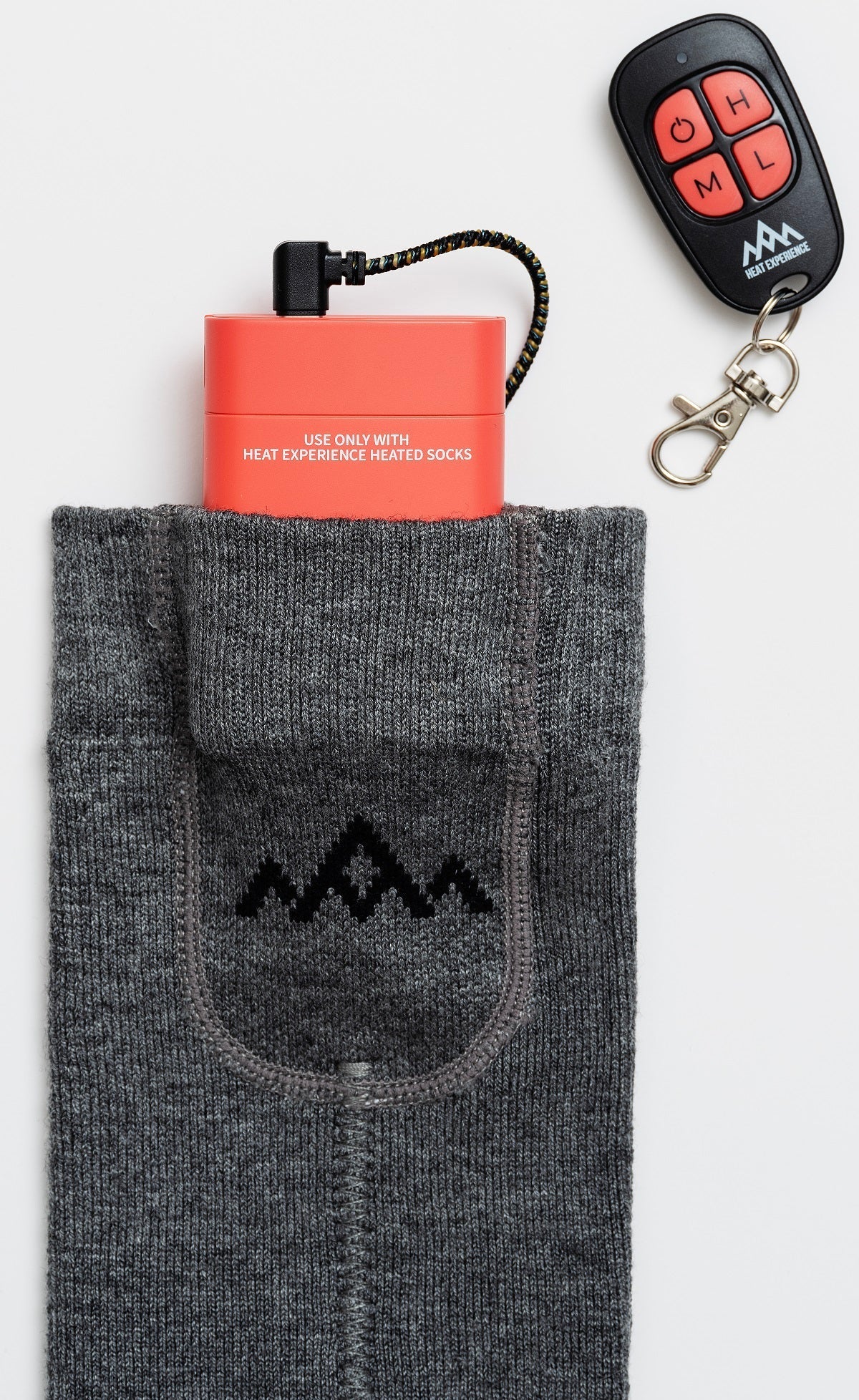 Heat Experience Heated Everyday Socks V2 S – Grå Värmestrumpor EU37–39, Med Batteri
