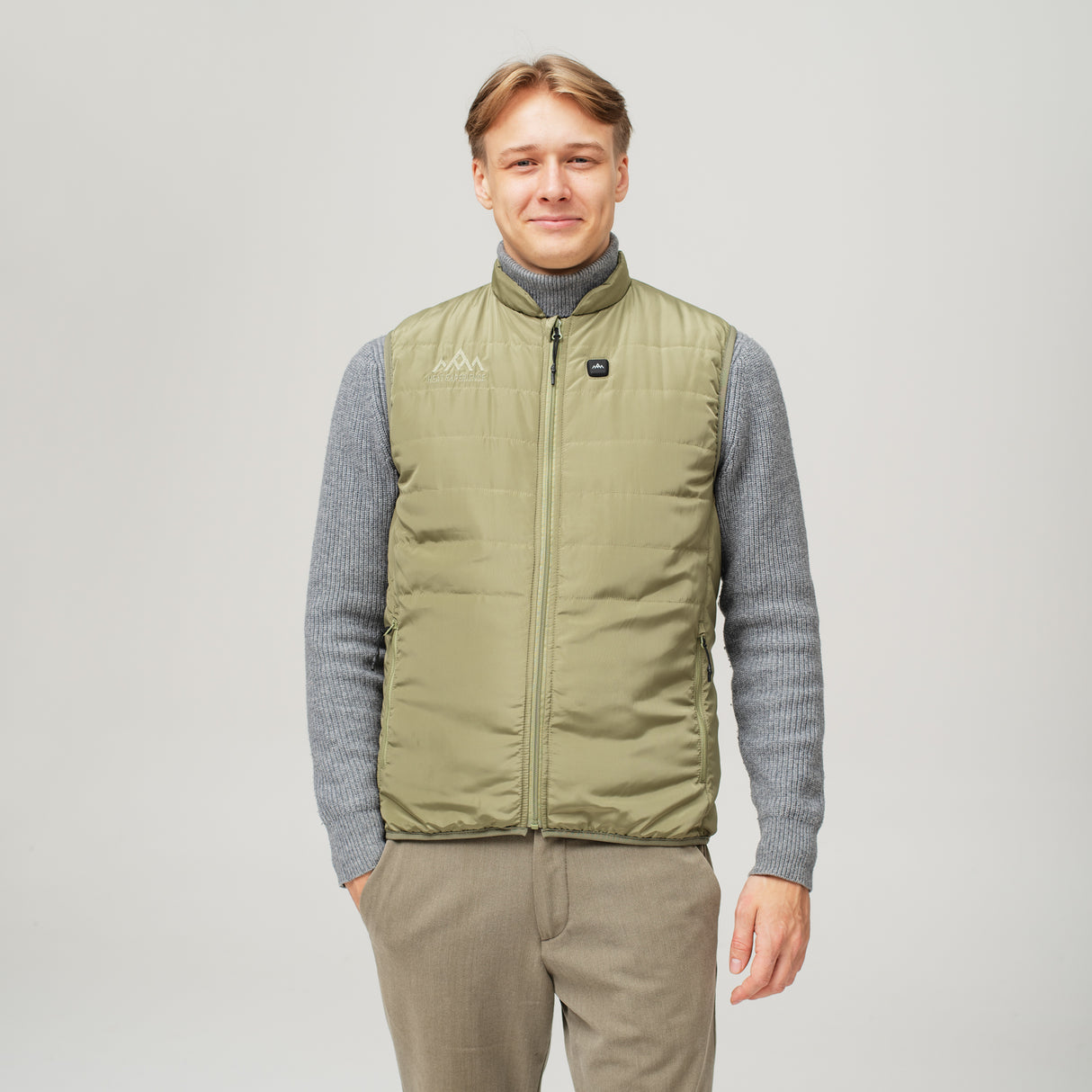 Heat Experience Heated Everyday Vest Mens M Lichen Green