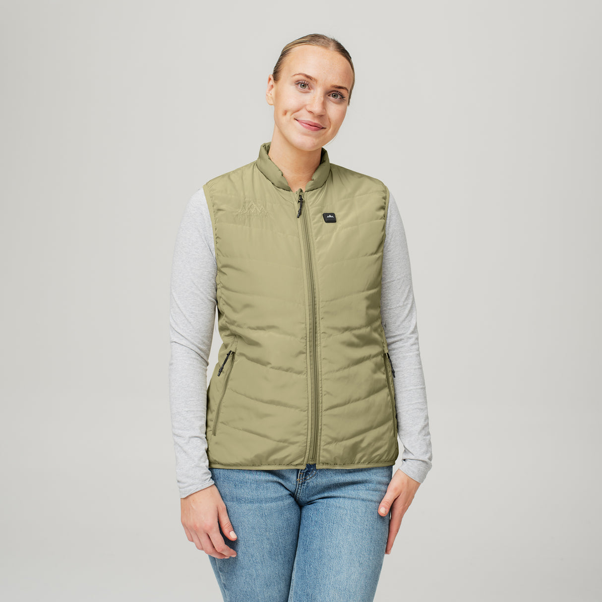 Heat Experience Heated Everyday Vest Womens XS Lichen Green
