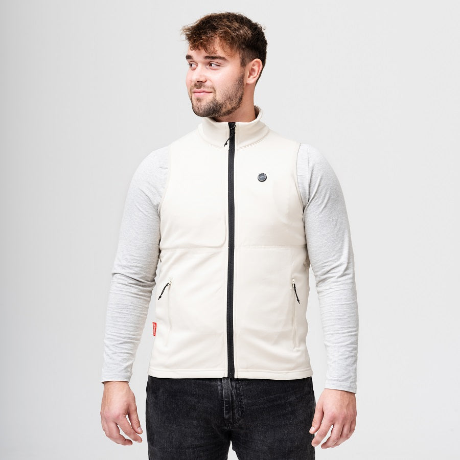 Heat Experience Heated Fleece Vest Mens XXL Sand