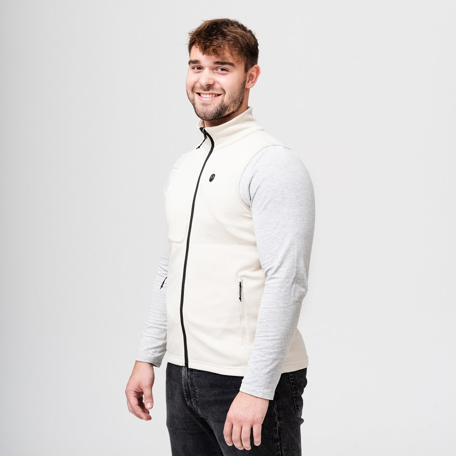 Heat Experience Heated Fleece Vest Mens S Sand