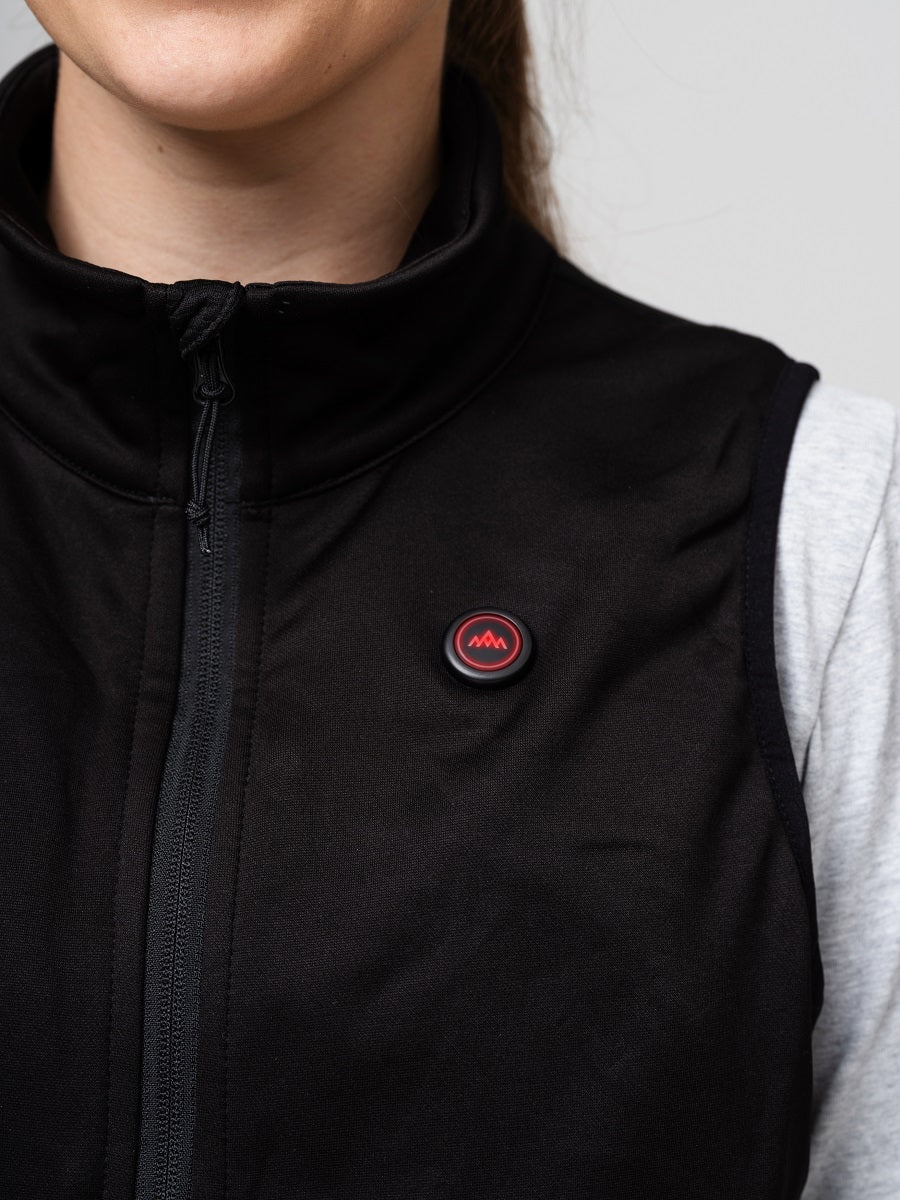 Heat Experience Heated Fleece Vest Womens S Black
