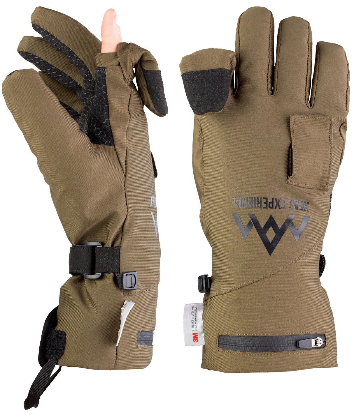 Heat Experience Heated Hunt Gloves M Olive Green