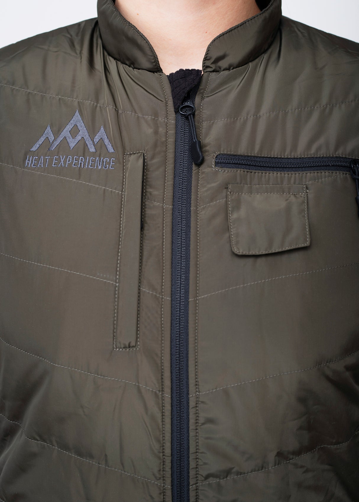 Heat Experience Heated Hunt Vest Womens L Green/Black