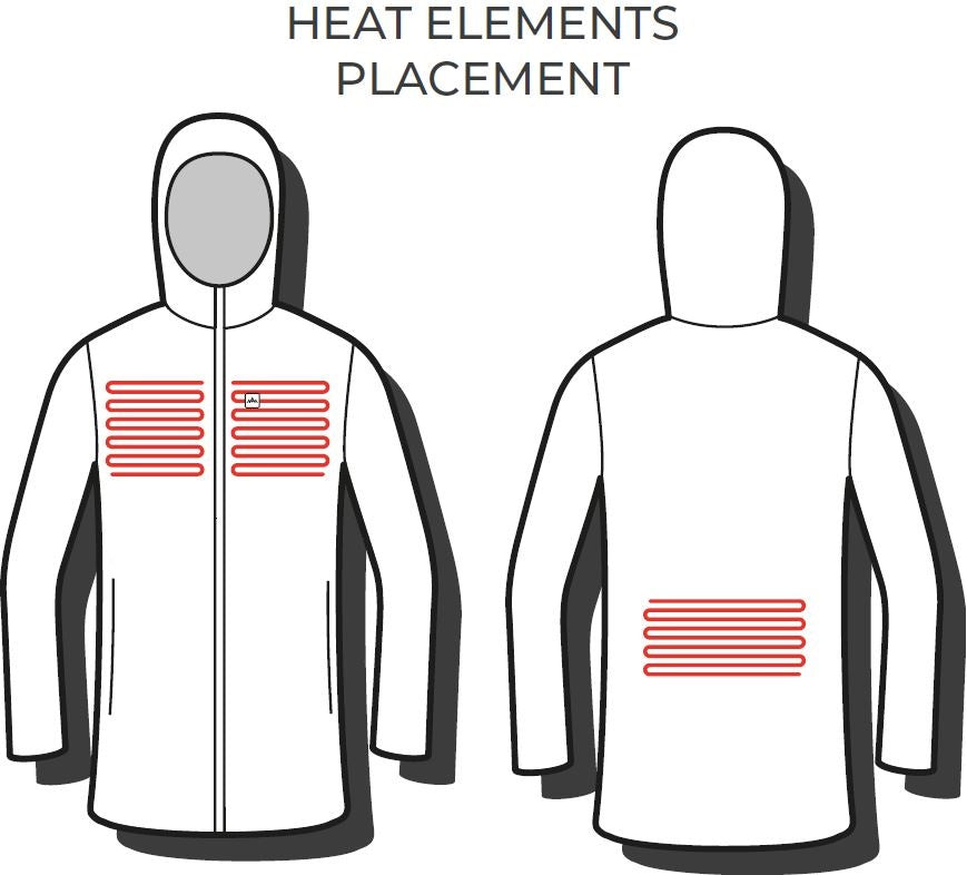 Heat Experience Heated Oslo Coat Womens XL Black