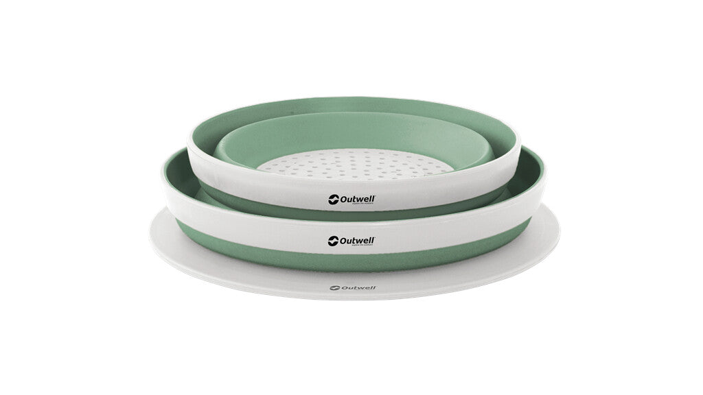 Outwell Collaps Bowl & Colander Set Shadow Green