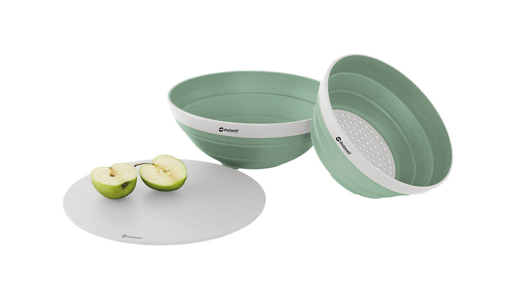 Outwell Collaps Bowl & Colander Set Shadow Green