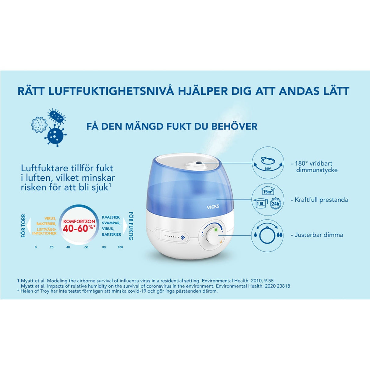 Vicks Luftfuktare Mini Cool Mist Ultrasonic VUL525