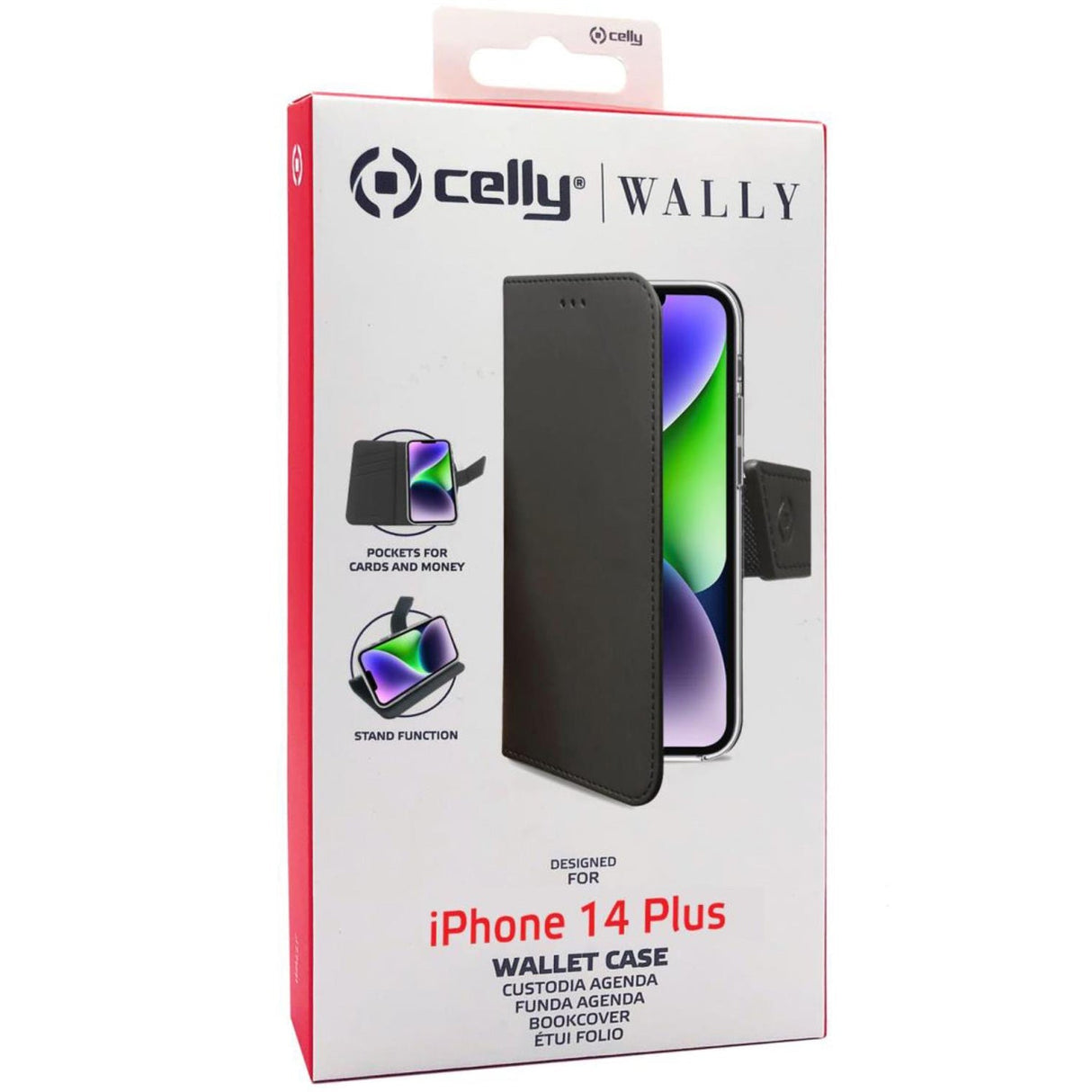 Celly Wallet Case iPhone 14 Plus Svart
