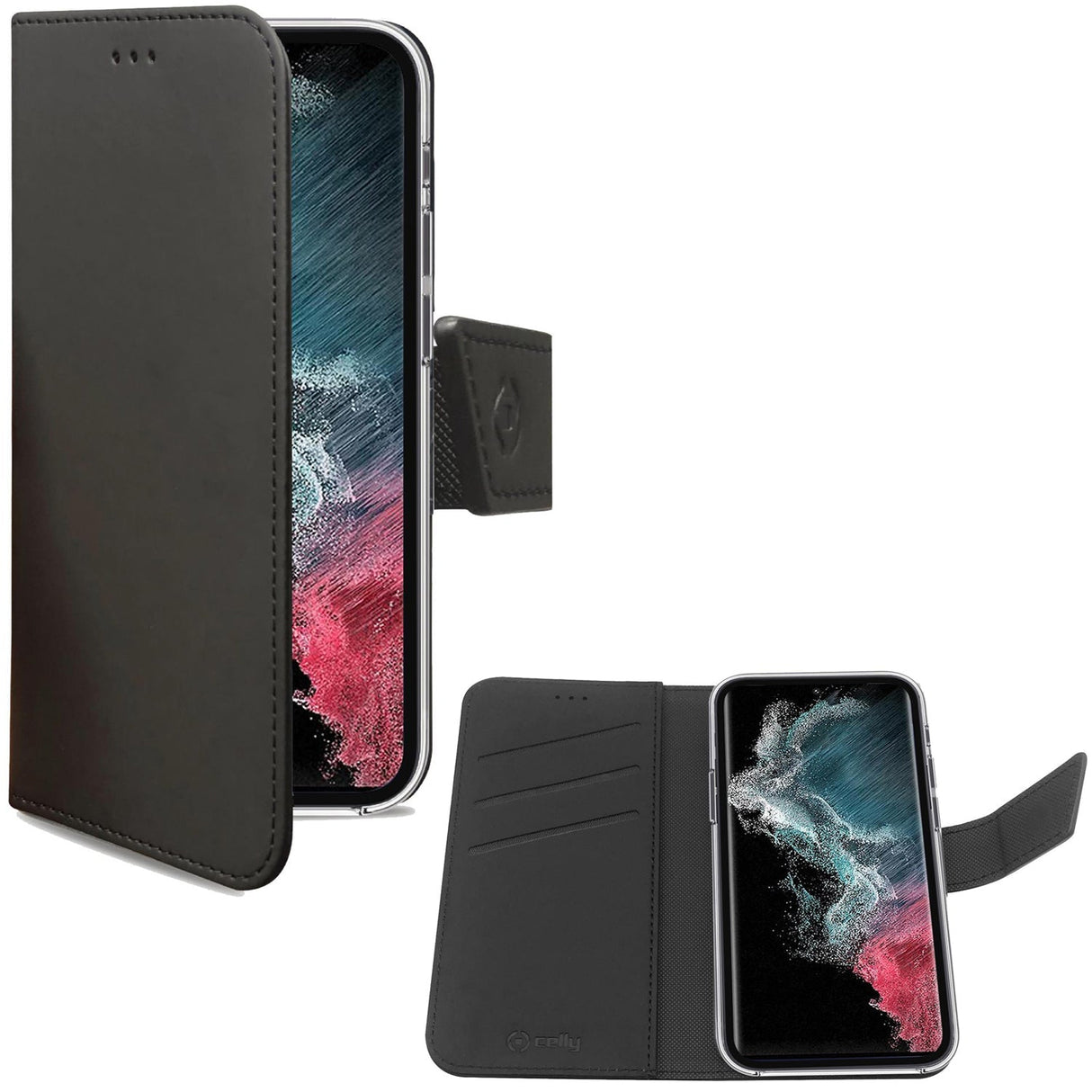 Celly Wallet Case Galaxy S23 5G Svart