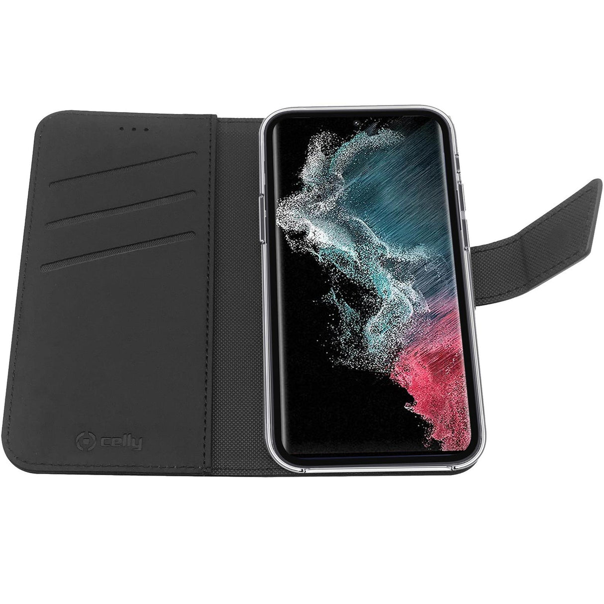Celly Wallet Case Galaxy S23 5G Svart