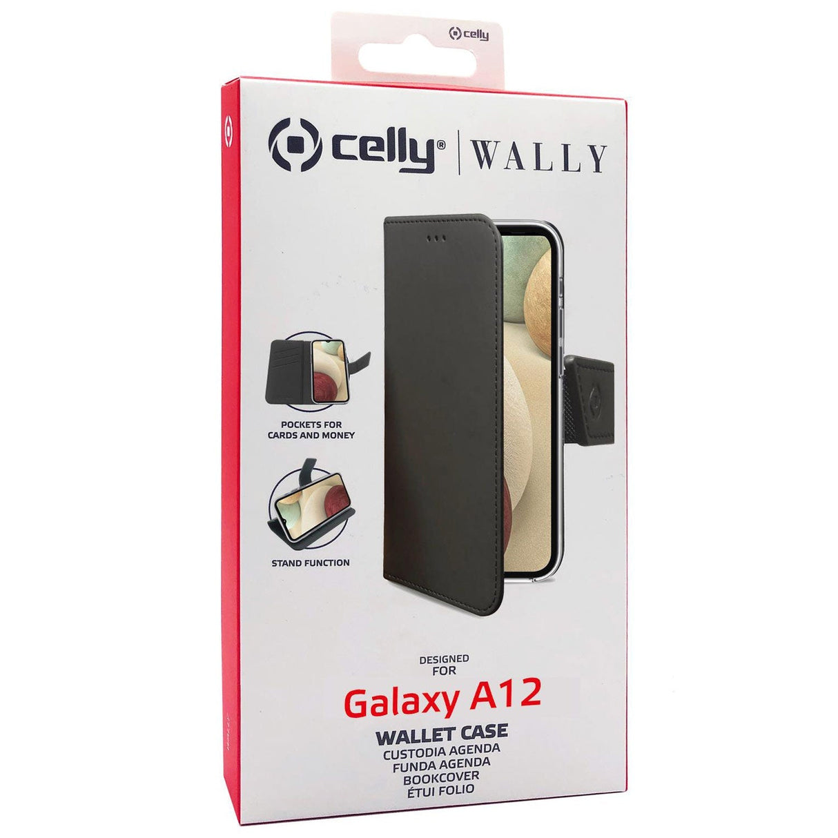 Celly Wallet Case Galaxy A12 Svart