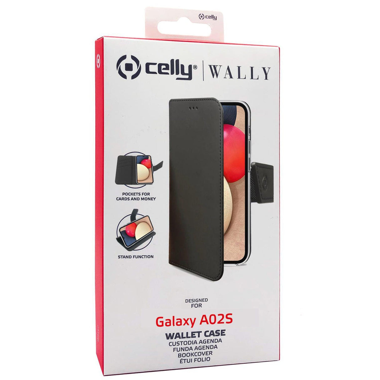 Celly Wallet Case Galaxy A02s SM-A025F Svart