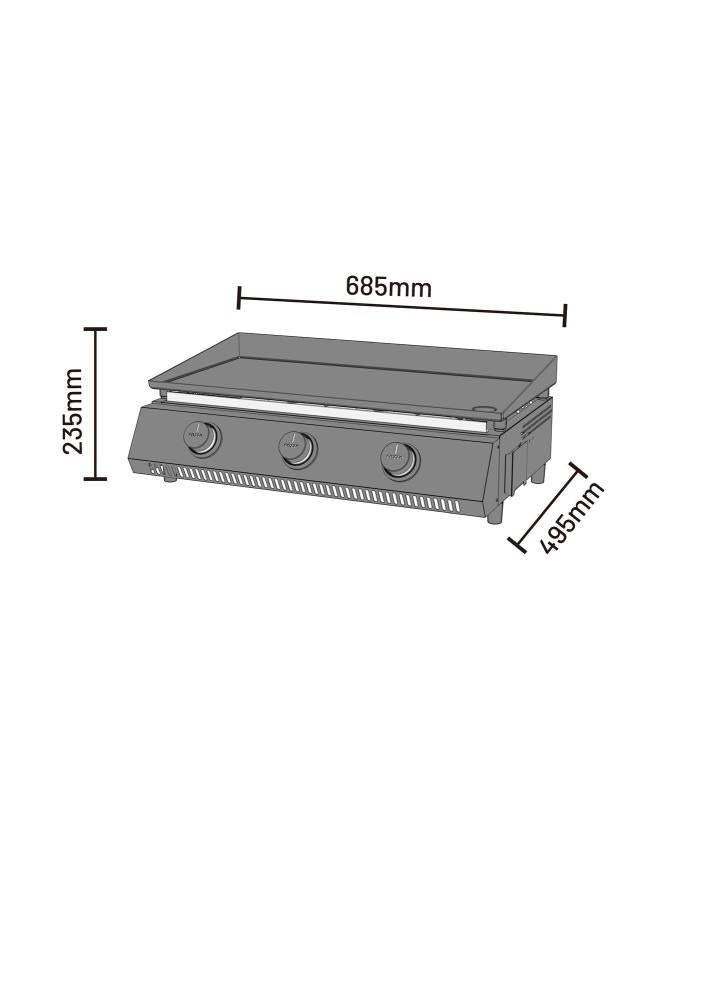 Cozze® G-700 Plancha, 3 brännare, 30 mbar