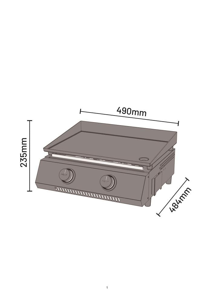 Cozze® G-400 Plancha, 2 brännare, 30 mbar
