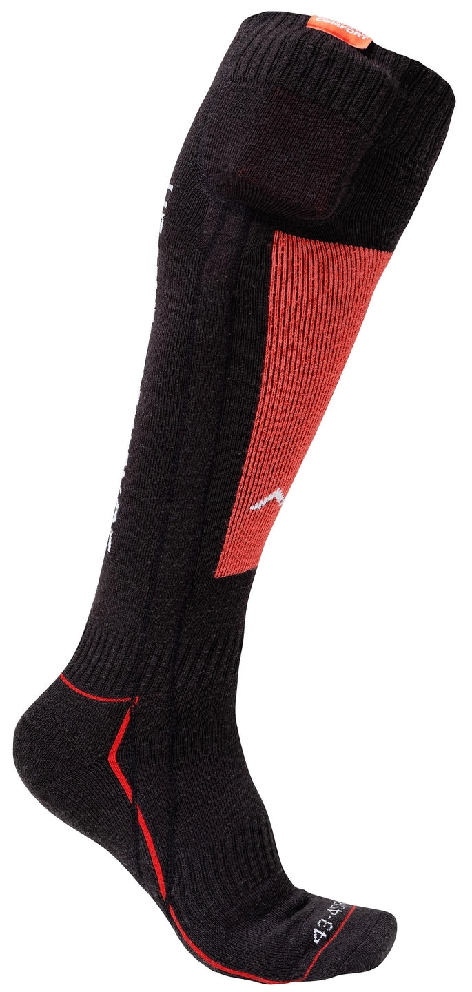 Heat Experience Heated Technical Socks L – Värmestrumpor Röd/svart EU43–45, inkl batteri
