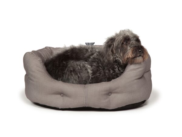 Danish Design Snuggle Bed Hundbädd – Vintage Dogstooth, 61 cm Grå